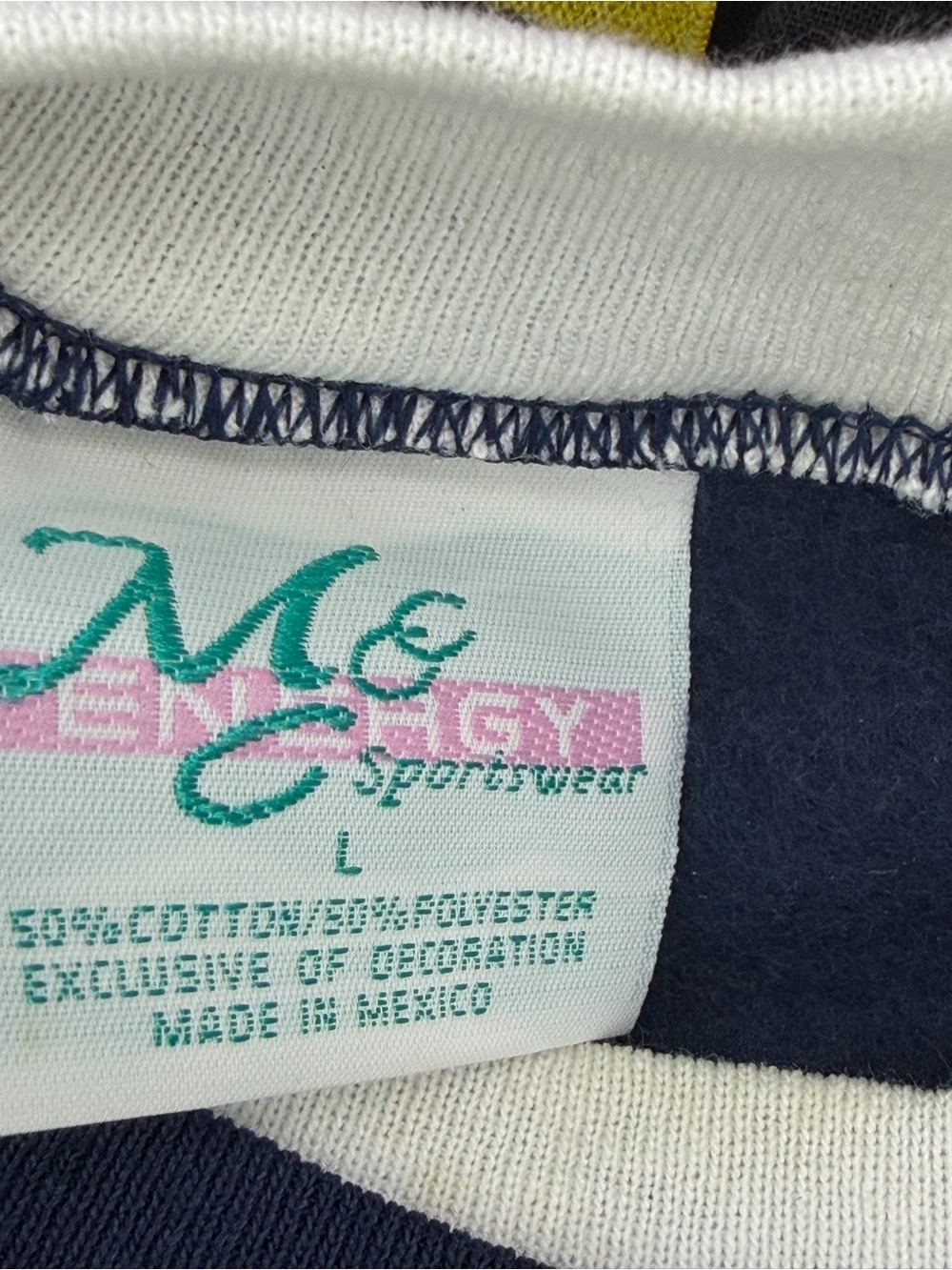 Embroidered Navy Crewneck Sweatshirt with Heart Accent - Women's - Picture 6 of 6